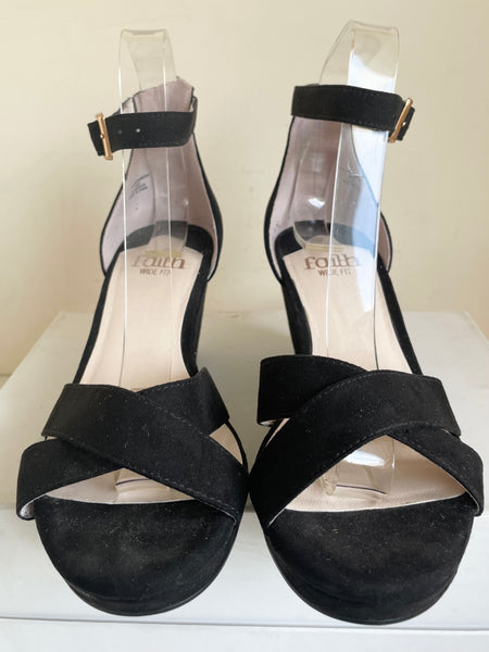 Faith black shop wedge sandals