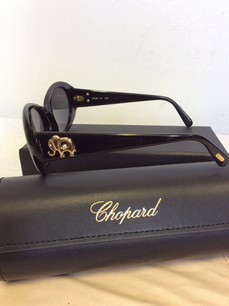 VINTAGE CHOPARD BLACK GOLD ELEPHANT TRIM SUNGLASSES