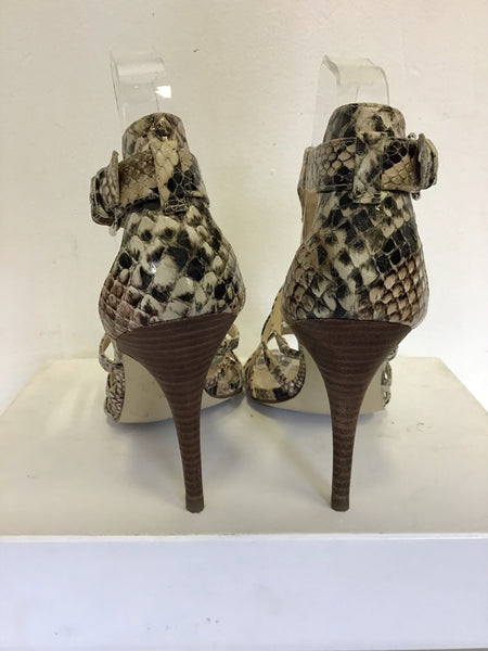 Snake print sandals on sale heels