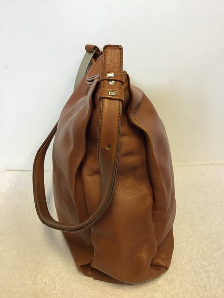 Luis Esteve Large Brown Leather Shoulder Bag 