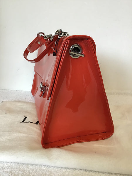 BRAND NEW LK BENNETT CORAL PATENT LEATHER HAND SHOULDER BAG Whispers Dress Agency