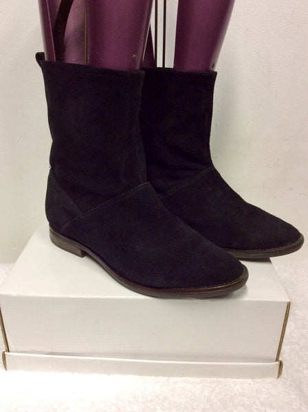 Black suede flat ankle hotsell boots uk