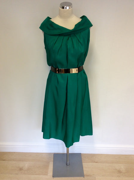 Lk bennett 2024 green silk dress