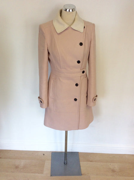 Pink knee hotsell length coat