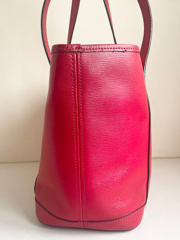 LK BENNETT RED LEATHER TOTE SHOULDER BAG