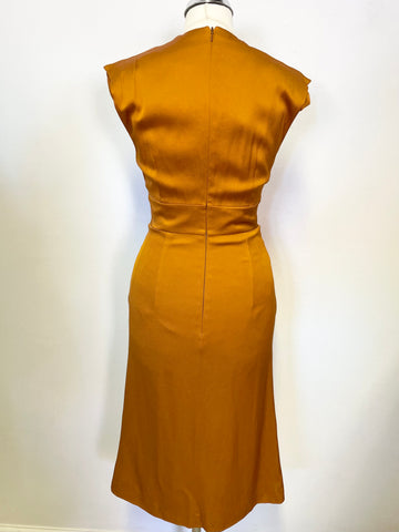 REISS OLGA MARIGOLD SLEEVELESS GATHERED SKIRT SHEATH DRESS SIZE 4