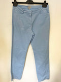 PURE COLLECTION SKY BLUE STRAIGHT LEG TROUSERS SIZE 12R