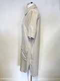 NAYA SHELL BEIGE COLLARED BUTTON UP SHORT SLEEVED SHIRT STYLE DRESS ONE SIZE APPROX M