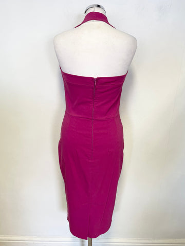 BRAND NEW DIVA RASPBERRY PINK HALTER NECK BODYCON DRESS SIZE L