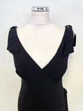 DIVA BLACK TIE TRIMS SLEEVELESS BODYCON DRESS SIZE L