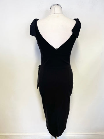 DIVA BLACK TIE TRIMS SLEEVELESS BODYCON DRESS SIZE L