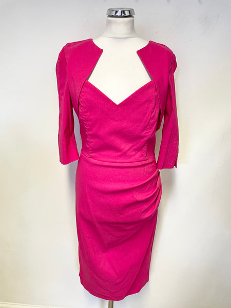 DIVA CATWALK PINK BOLERO EFFECT HALF SLEEVE BODYCON DRESS SIZE XL