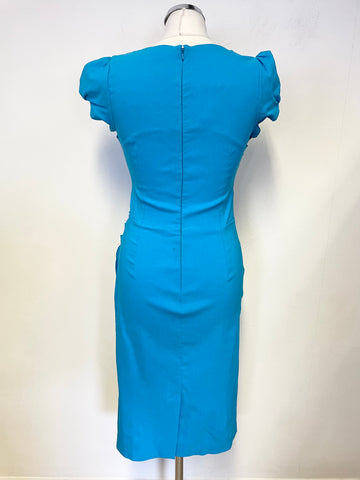 DIVA CATWALK TURQUOISE SHORT SLEEVED BODYCON DRESS SIZE L