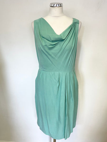 LK BENNETT LEOMA LIGHT GREEN SLEEVELESS SHEATH DRESS SIZE 12