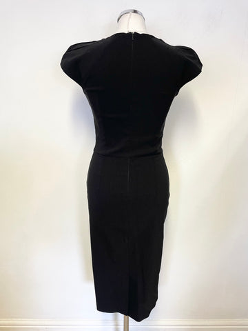 NEW DIVA BLACK CAP SLEEVED STRETCH BODYCON DRESS SIZE 14