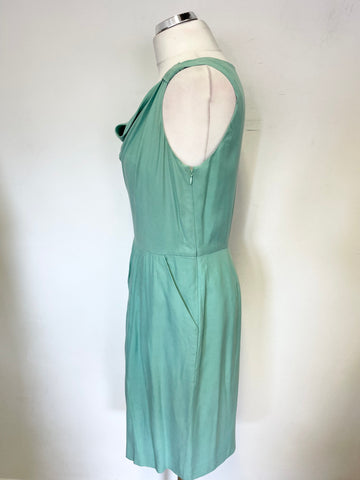 LK BENNETT LEOMA LIGHT GREEN SLEEVELESS SHEATH DRESS SIZE 12