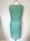 LK BENNETT LEOMA LIGHT GREEN SLEEVELESS SHEATH DRESS SIZE 12