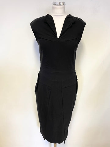 DIVA BLACK SLEEVELESS SHAPED HEM BODYCON DRESS SIZE L