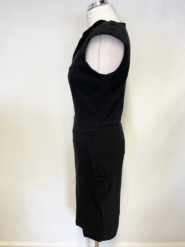 DIVA BLACK SLEEVELESS SHAPED HEM BODYCON DRESS SIZE L