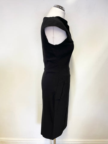 DIVA BLACK SLEEVELESS SHAPED HEM BODYCON DRESS SIZE L