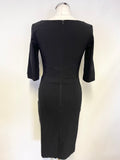 DIVA CATWALK BLACK BONED BODICE HALF SLEEVE BODYCON DRESS SIZE M