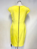 BRAND NEW HYBRID ILONA YELLOW CAP SLEEVED PENCIL DRESS  SIZE 14