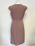 LK BENNETT DUSKY ROSE CAP SLEEVED PENCIL DRESS SIZE 12