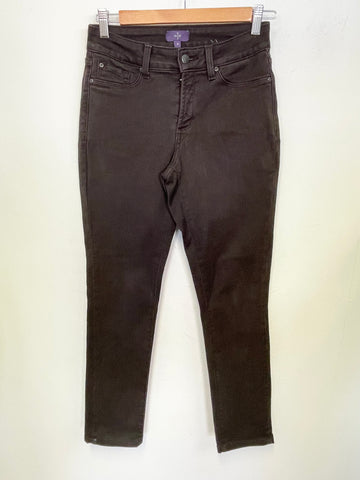 NOT YOUR DAUGHTERS DARK BROWN TAPERED LEG MID RISE JEANS/ LEGGINGS SIZE UK 4