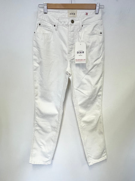 BRAND NEW SEZANE CREAM DENIM ANKLE GRAZER JEANS SIZE 26