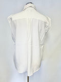 LK BENNETT TOLEDOS OFF WHITE 100% SILK SLEEVELESS BLOUSE SIZE 12