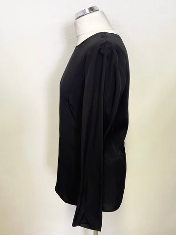 WHISTLES BLACK REAR ZIP LONG SLEEVED SIDE SPLIT TOP SIZE 14