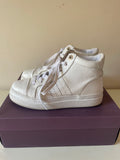 CARVELA CASH WHITE LEATHER HIGH TOP SNEAKERS SIZE 4/37