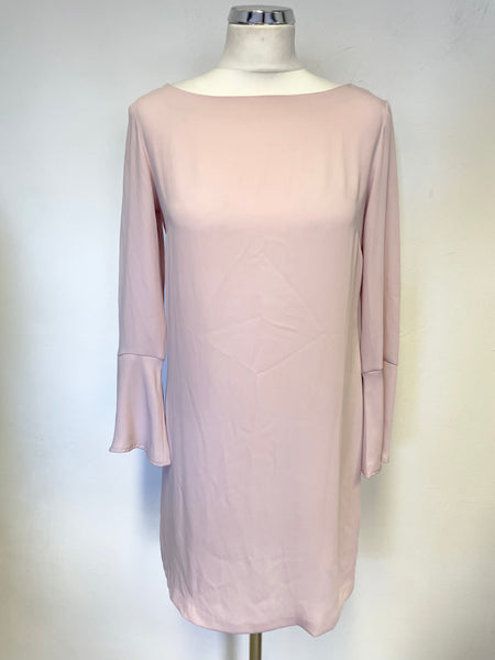 ADRIENNE VITTADINI PINK BOAT LONG SLEEVED FLARED CUFF SHIFT DRESS SIZE 8