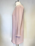 ADRIENNE VITTADINI PINK BOAT LONG SLEEVED FLARED CUFF SHIFT DRESS SIZE 8