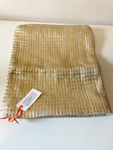 BRAND NEW JOHN LEWIS GOLD WOVEN FOLD OVER CLUTCH BAG