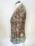 DAY BY BIRGER & MIKKELSEN BROWN PRINT SEQUIN TRIM EDGE TO EDGE OVER TOP SIZE 38 UK 10