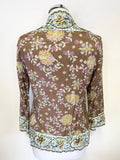 DAY BY BIRGER & MIKKELSEN BROWN PRINT SEQUIN TRIM EDGE TO EDGE OVER TOP SIZE 38 UK 10