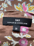 DAY BY BIRGER & MIKKELSEN BROWN PRINT SEQUIN TRIM EDGE TO EDGE OVER TOP SIZE 38 UK 10