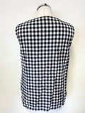 PHASE EIGHT NAVY BLUE & WHITE GINGHAM SLEEVELESS TOP SIZE 14