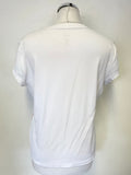 MARCCAIN WHITE SEQUINNED FISH PRINT SHORT SLEEVED T SHIRT SIZE N4 UK 14