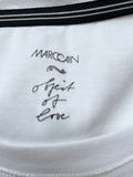 MARCCAIN WHITE SEQUINNED FISH PRINT SHORT SLEEVED T SHIRT SIZE N4 UK 14