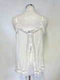 NINE BY SAVANNAH MILLER WHITE LACE TRIMMED CAMISOLE TOP SIZE 16