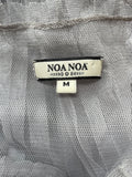 NOA NOA GREY MESH SHORT SLEEVED PLEATED BLOUSE /TOP SIZE M