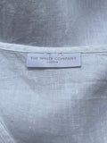 THE WHITE COMPANY 100% LINEN WHITE CAP SLEEVED TOP SIZE 10