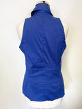 KAREN MILLEN ROYAL BLUE COLLARED SLEEVELESS FITTED TOP SIZE 10