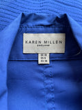 KAREN MILLEN ROYAL BLUE COLLARED SLEEVELESS FITTED TOP SIZE 10