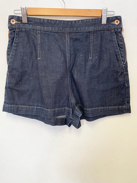 DIESEL DARK BLUE DENIM SIDE ZIP SHORTS SIZE 30W