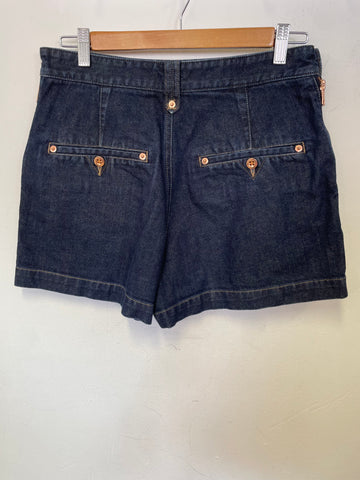 DIESEL DARK BLUE DENIM SIDE ZIP SHORTS SIZE 30W