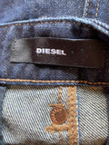 DIESEL DARK BLUE DENIM SIDE ZIP SHORTS SIZE 30W