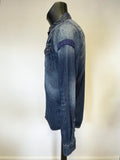 SUPERDRY BLUE DENIM COLLARED LONG SLEEVED SHIRT SIZE S